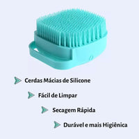Escova Massageadora com dispenser de sabonete
