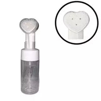 Frasco Pump Espumador com escova de silicone formato coração