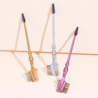 KIT 3 Pincel Profissional para Sobrancelhas 3 em 1