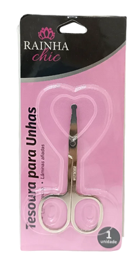 Tesoura para unhas rainha chic ponta redonda